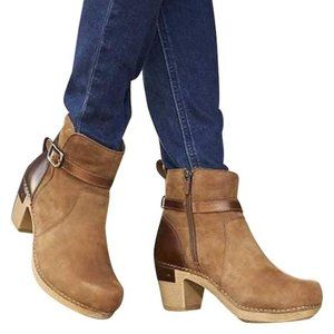 Dansko Brown Tan Mules Comfortable ankle boots